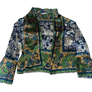 Zara Printed Long Sleeve Button Up Shirt